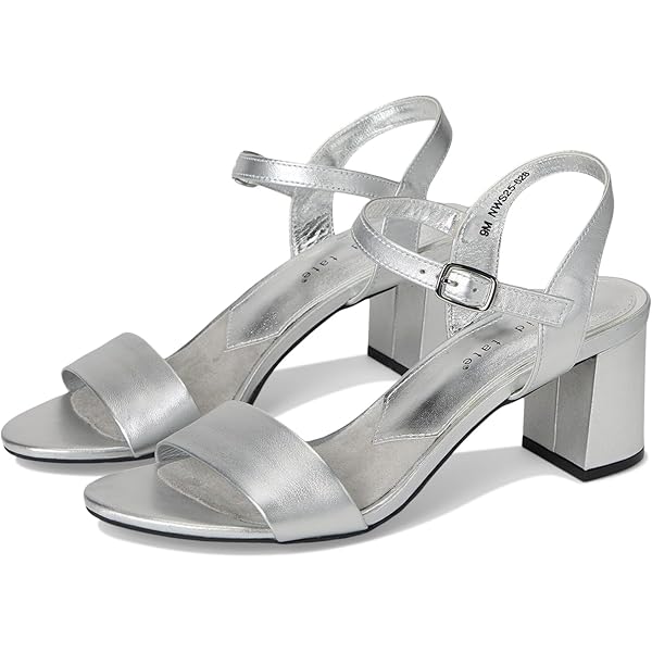 Amazon.com | David Tate Eve Silver Satin 4 M (B) | Heeled Sandals